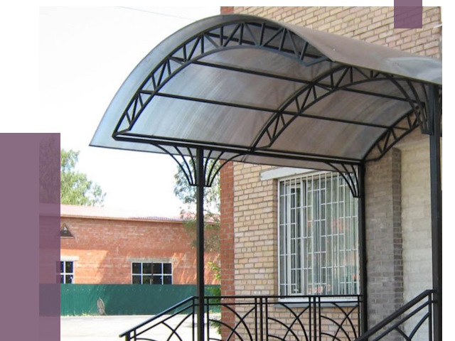 Металлические навесы и козырьки в Пскове от 12688 руб.