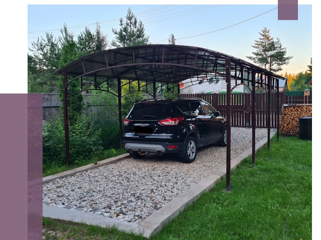 Навесы для автомобиля в Пскове от 13043 руб.  | ПРОЛЁТ-Пск