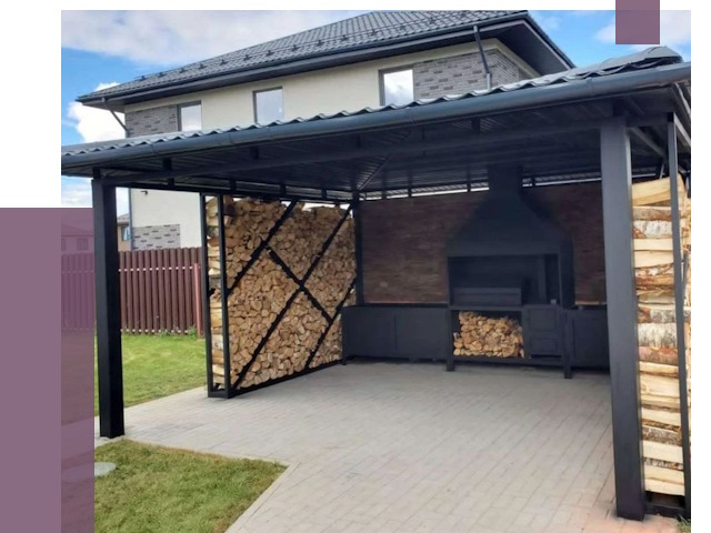 Навесы для барбекю в Пскове от 12637 руб. под ключ | ПРОЛЁТ-Пск