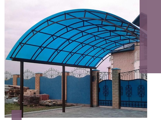Арочные навесы под ключ в Пскове — изготовление и монтаж