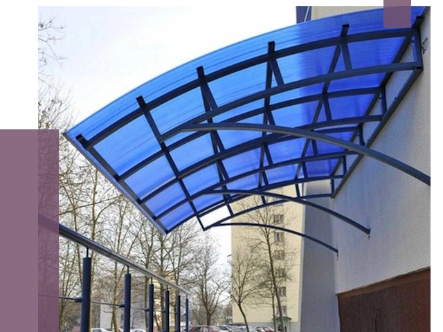 Козырьки из поликарбоната в Пскове от 4263 руб. под ключ | ПРОЛЁТ-Пск