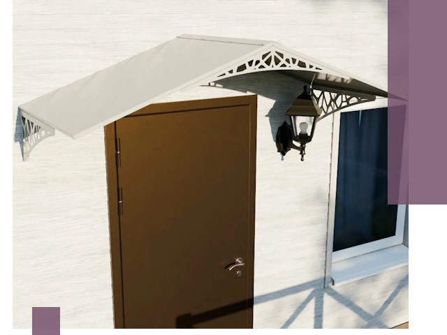 Металлические козырьки на входы и террасы в Пскове