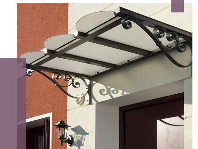 Односкатные козырьки в Пскове от 8323 руб.  | ПРОЛЁТ-Пск