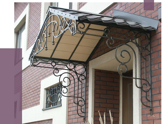 Двускатные козырьки в Пскове под ключ от 12688 руб.