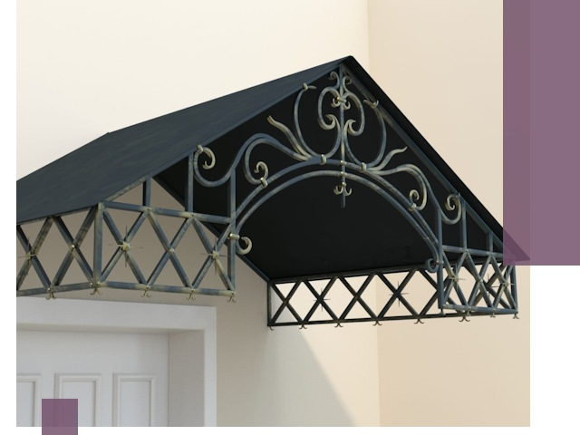 Двускатные металлические козырьки под ключ в Пскове